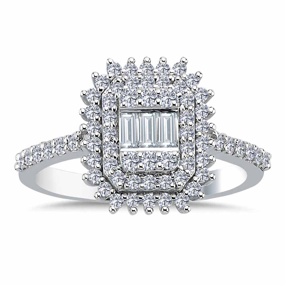 Baget Yüzükler 0.66 Karat Baget Chic Tasarım Pırlanta Yüzük - FP06276