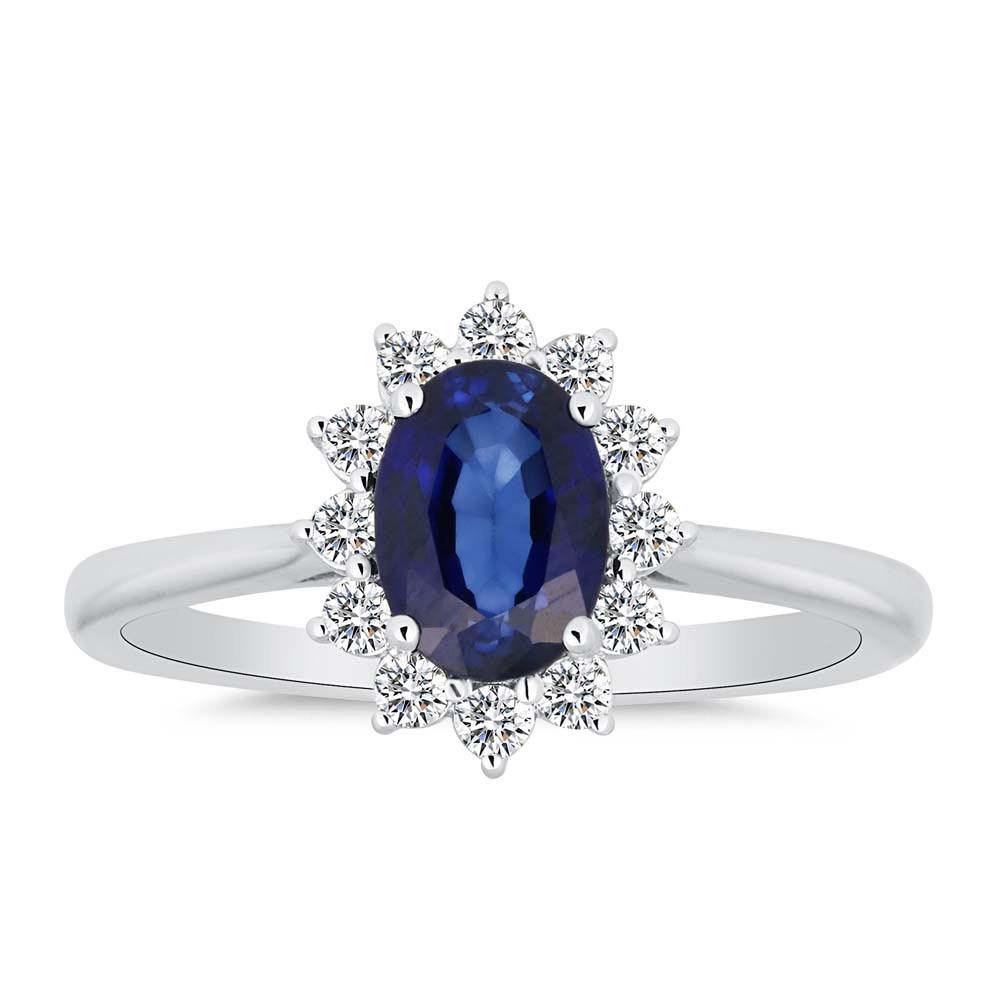 0,66 Karat Laboratuvar Pırlanta Oval Royale Safir Yüzük - FP12128