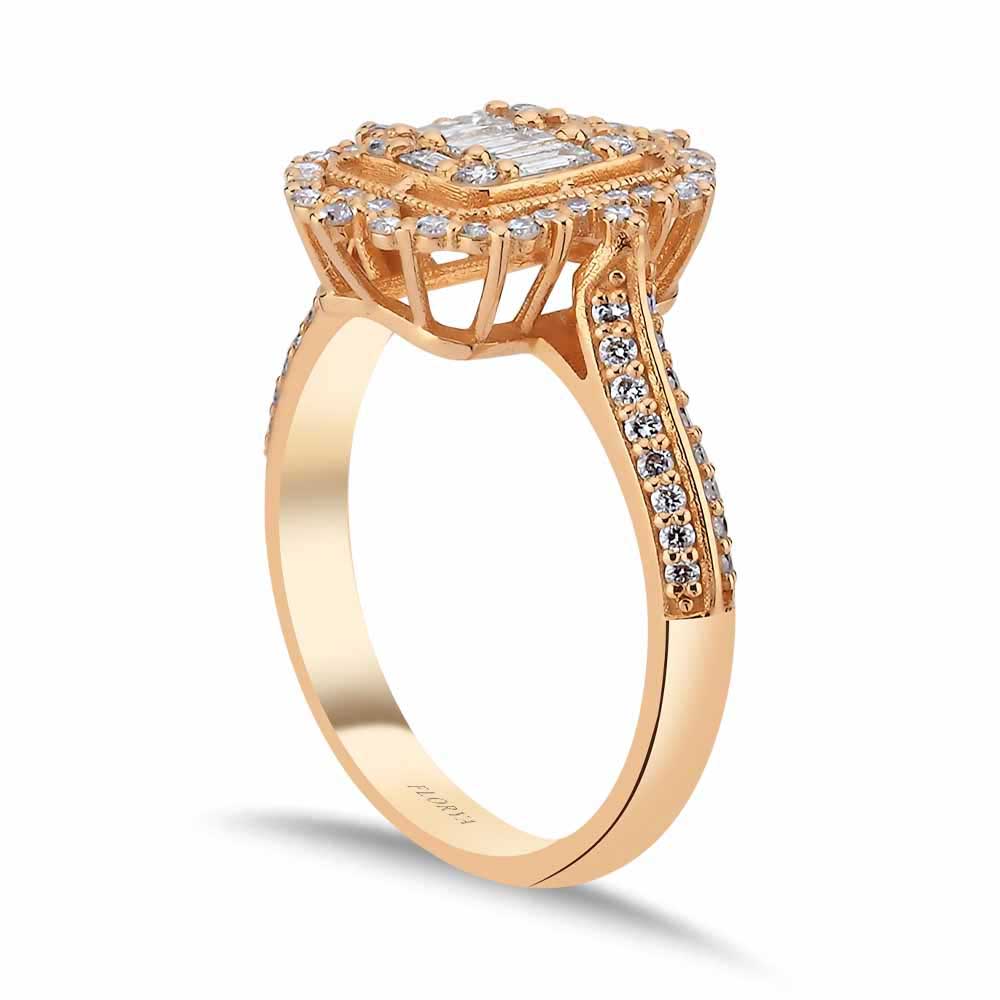 0.66 Karat Pırlanta Vintage Baget Yüzük - FP05694