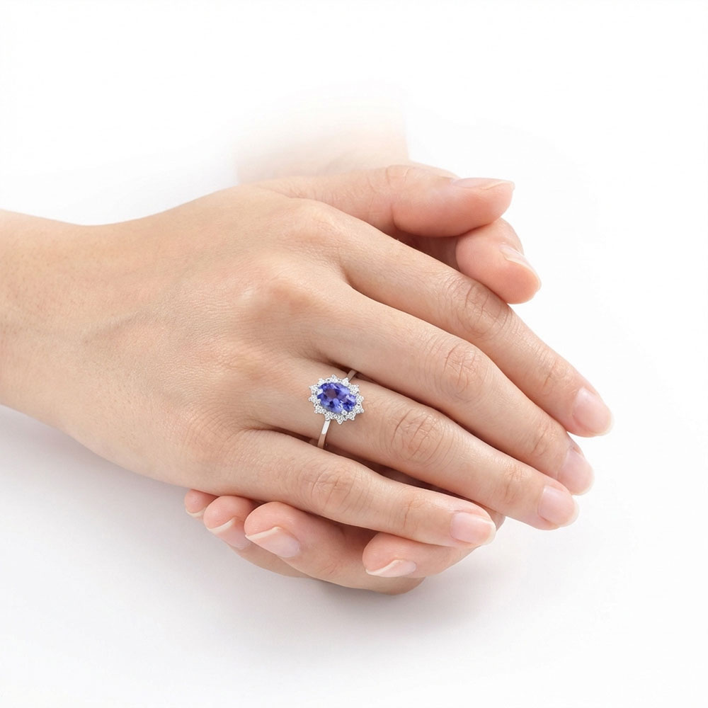 0,67 Karat Pırlanta ve Tanzanite Yüzük - FP11421