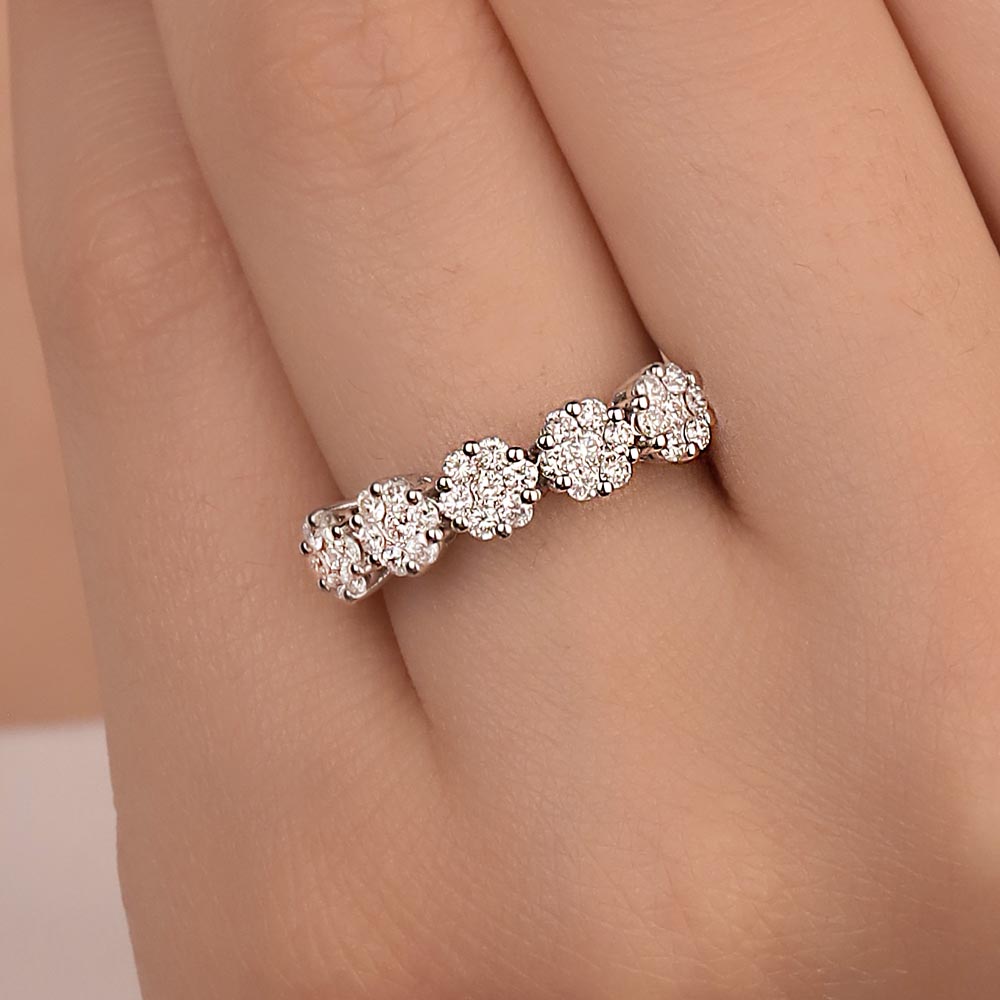 0.68 Karat Laboratuvar Pırlanta Coronet Beştaş Yüzük - FP08546