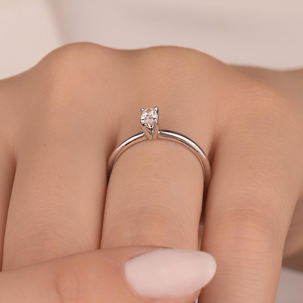 0.70 Karat Oval Kesim Laboratuvar Pırlanta Tiffany Forever Tektaş Yüzük - FP09247