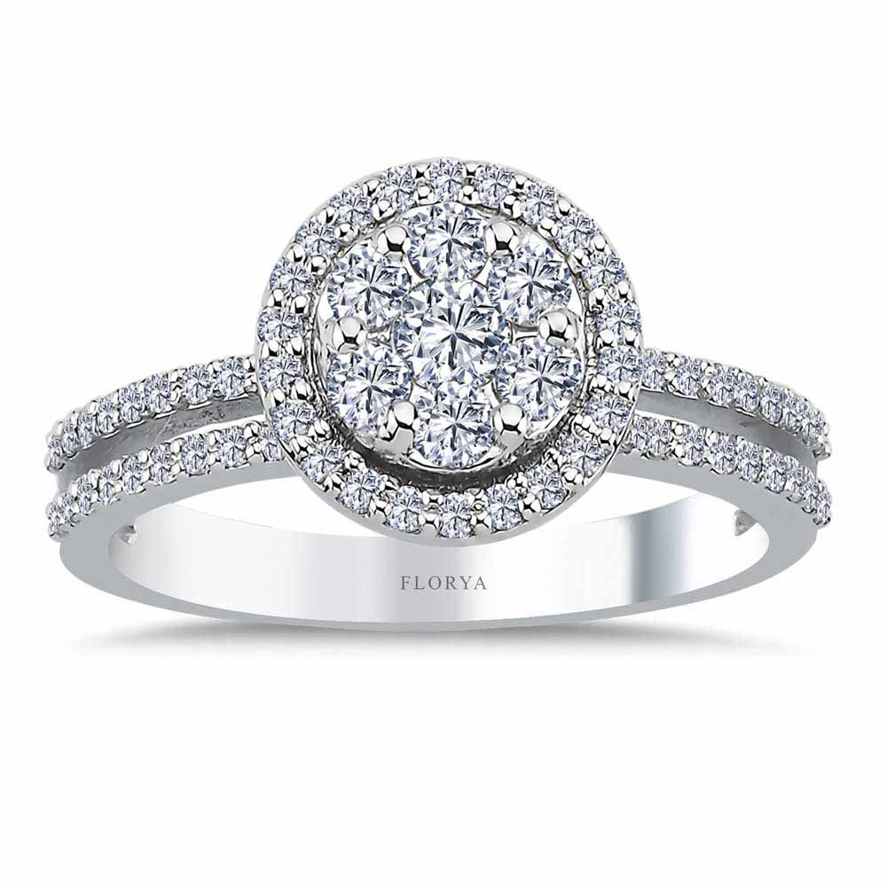 0.72 Karat Coronet Yuvarlak Tasarım Pırlanta Yüzük - FP06485