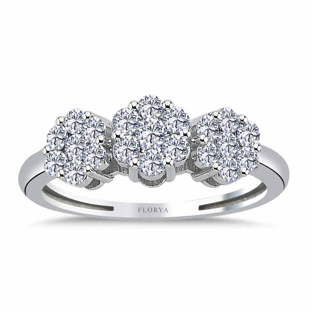 0.72 Karat Taşlı Coronet Tria Pırlanta Yüzük - FP08069