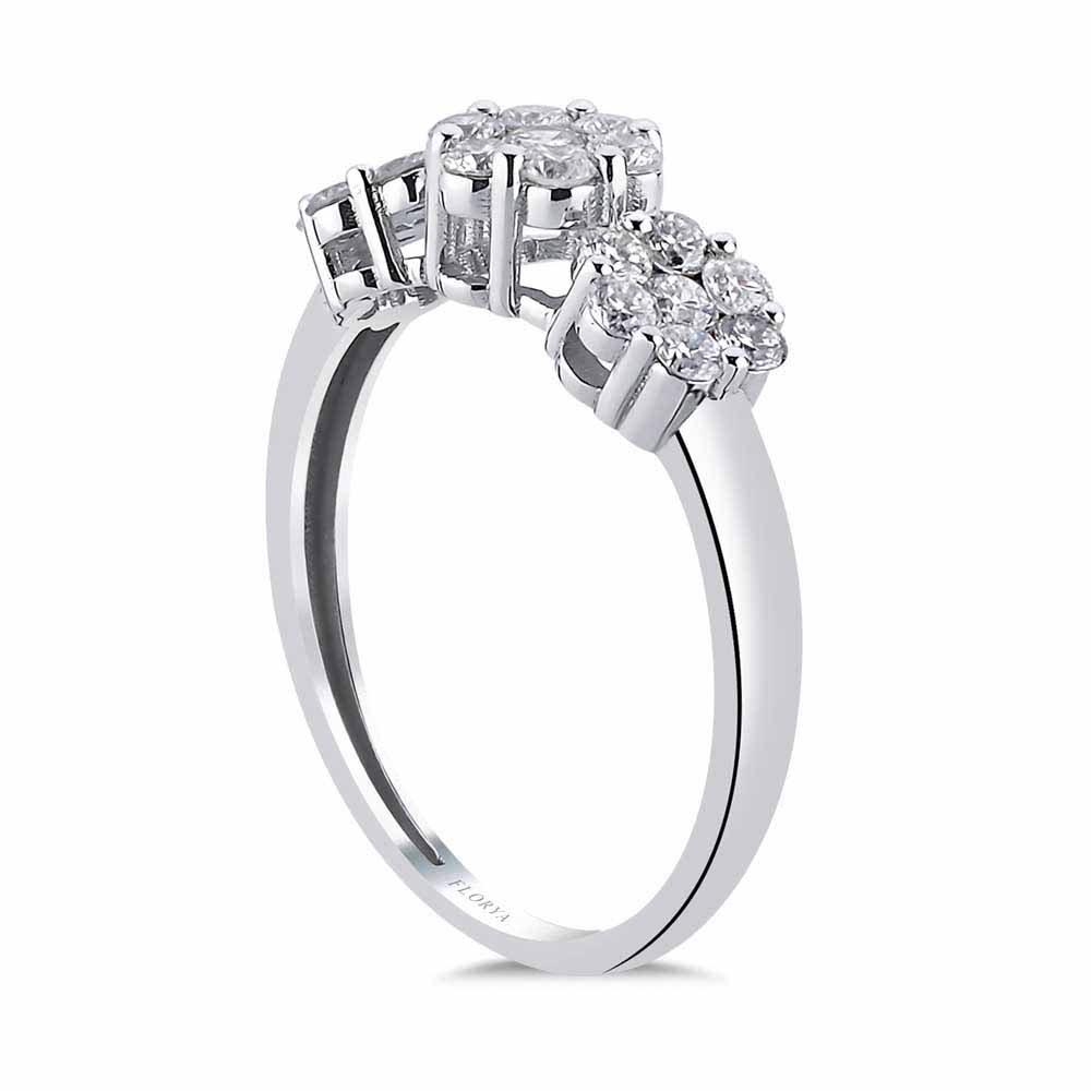 0.72 Karat Taşlı Coronet Tria Pırlanta Yüzük - FP08069