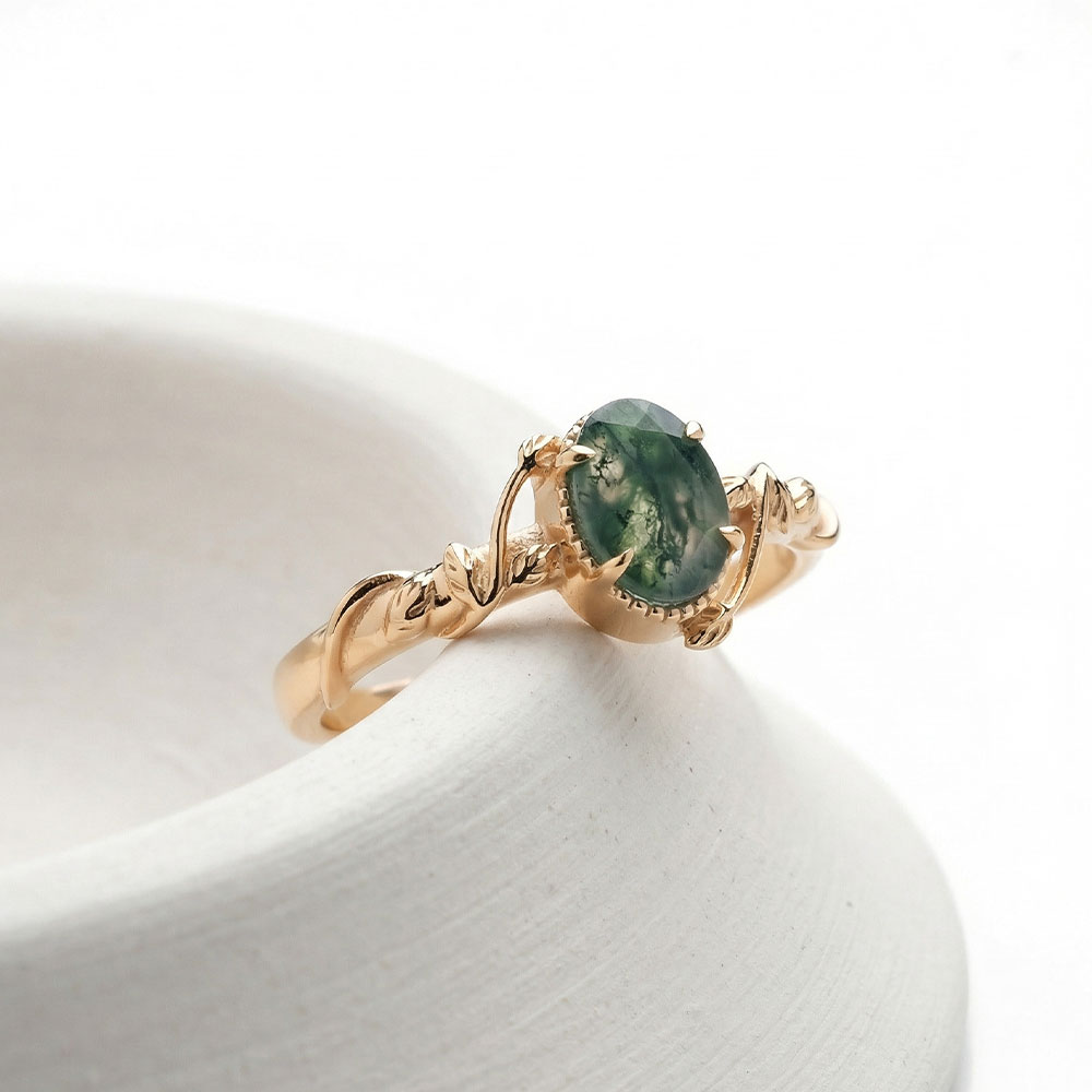 0.75 Karat Akik Taşı Tasarım Vintage Yüzük - FP08451