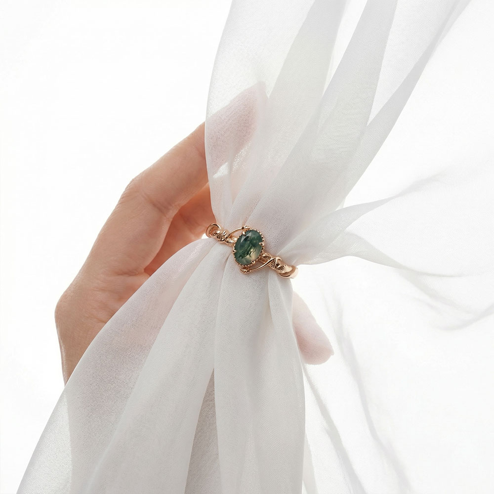 0.75 Karat Akik Taşı Tasarım Vintage Yüzük - FP08451