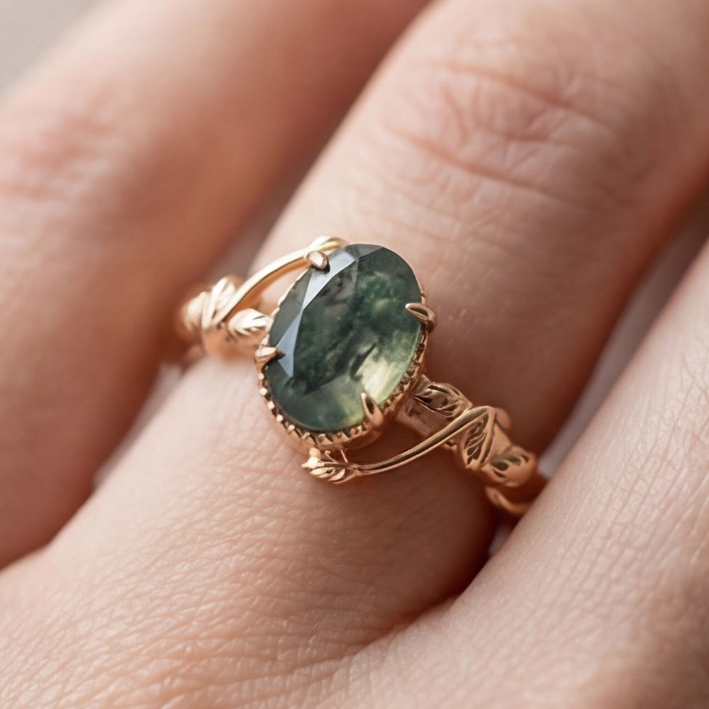 Vintage Yüzükler 0,75 Karat Akik Taşı Vintage Tasarım Yüzük - FP08451