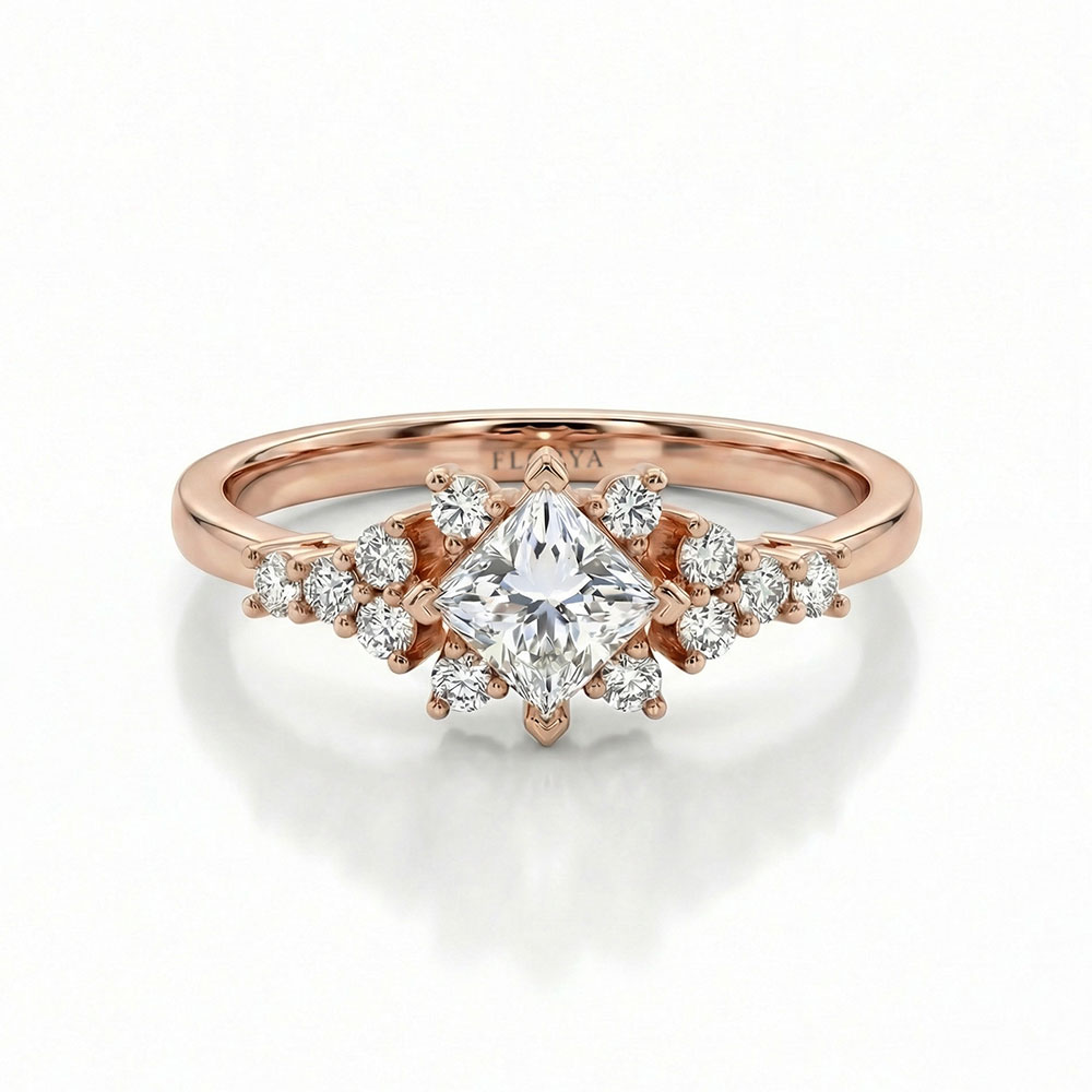 0.76 Karat Prenses Kesim Vintage Pırlanta Yüzük - FP13288