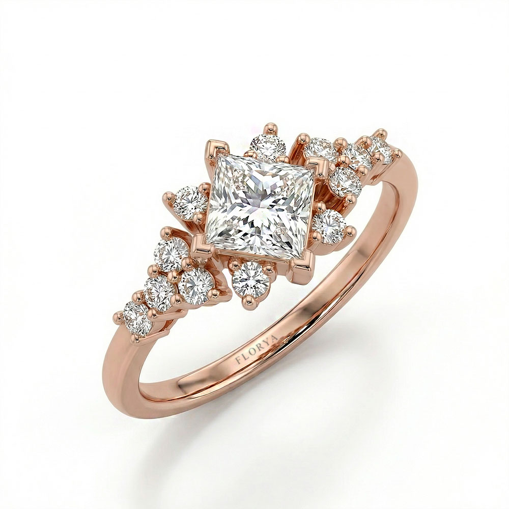 0.76 Karat Prenses Kesim Vintage Pırlanta Yüzük - FP13288