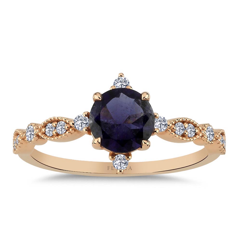 0.77 Karat İolite Taşlı Vintage Pırlanta Yüzük - FP02776