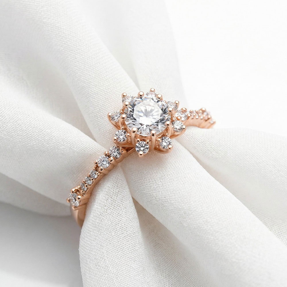 0.80 Karat Oval Lotus Vintage Pırlanta Yüzük