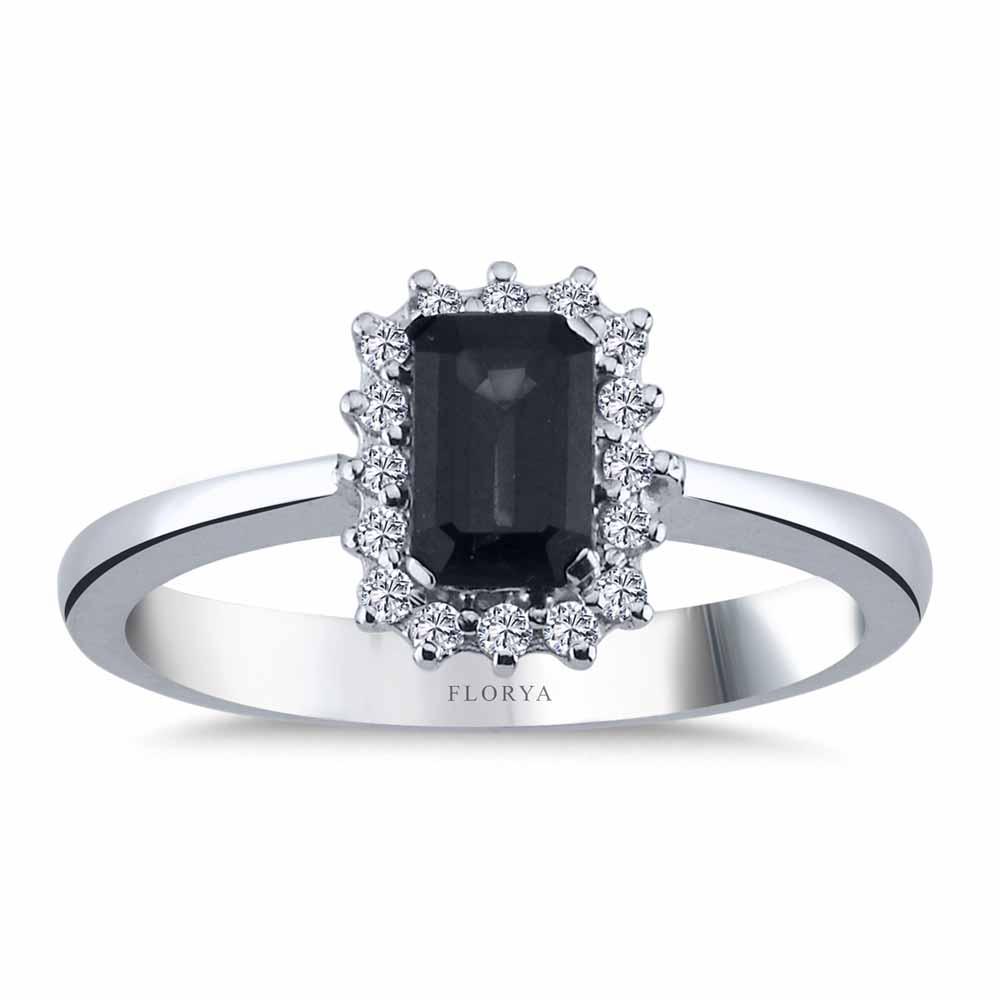 0,83 Karat Laboratuvar Pırlanta Royale Safir Yüzük - FP01098
