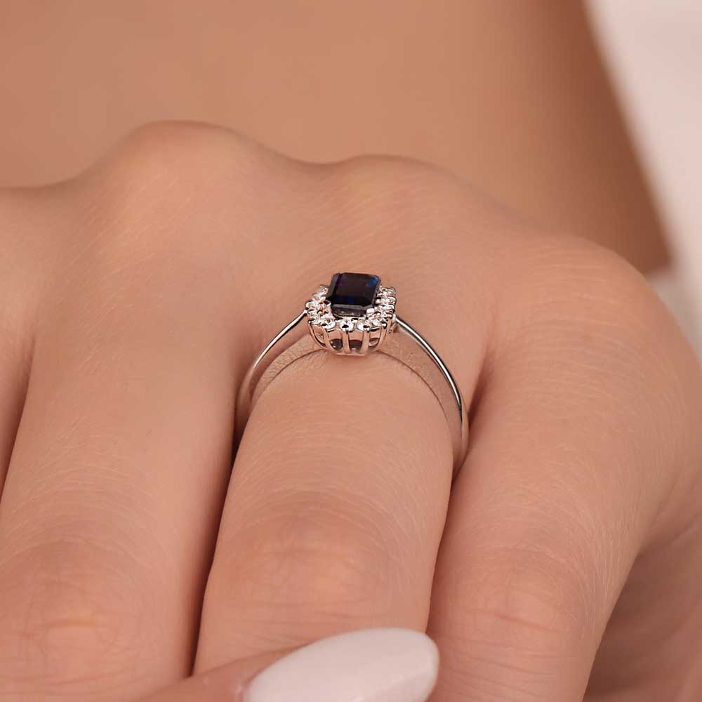 0,83 Karat Laboratuvar Pırlanta Royale Safir Yüzük - FP01098