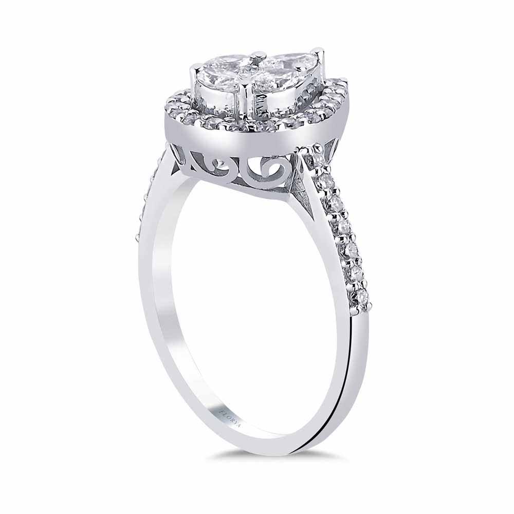 0.84 Karat Damla Özel Tasarım Markiz Taşlı Elara Pırlanta Yüzük - FP06529