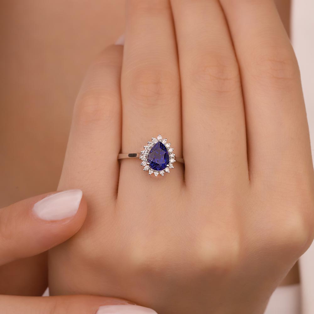 0,85 Karat Laboratuvar Pırlanta Safir Taşlı  Yüzük - FP03824