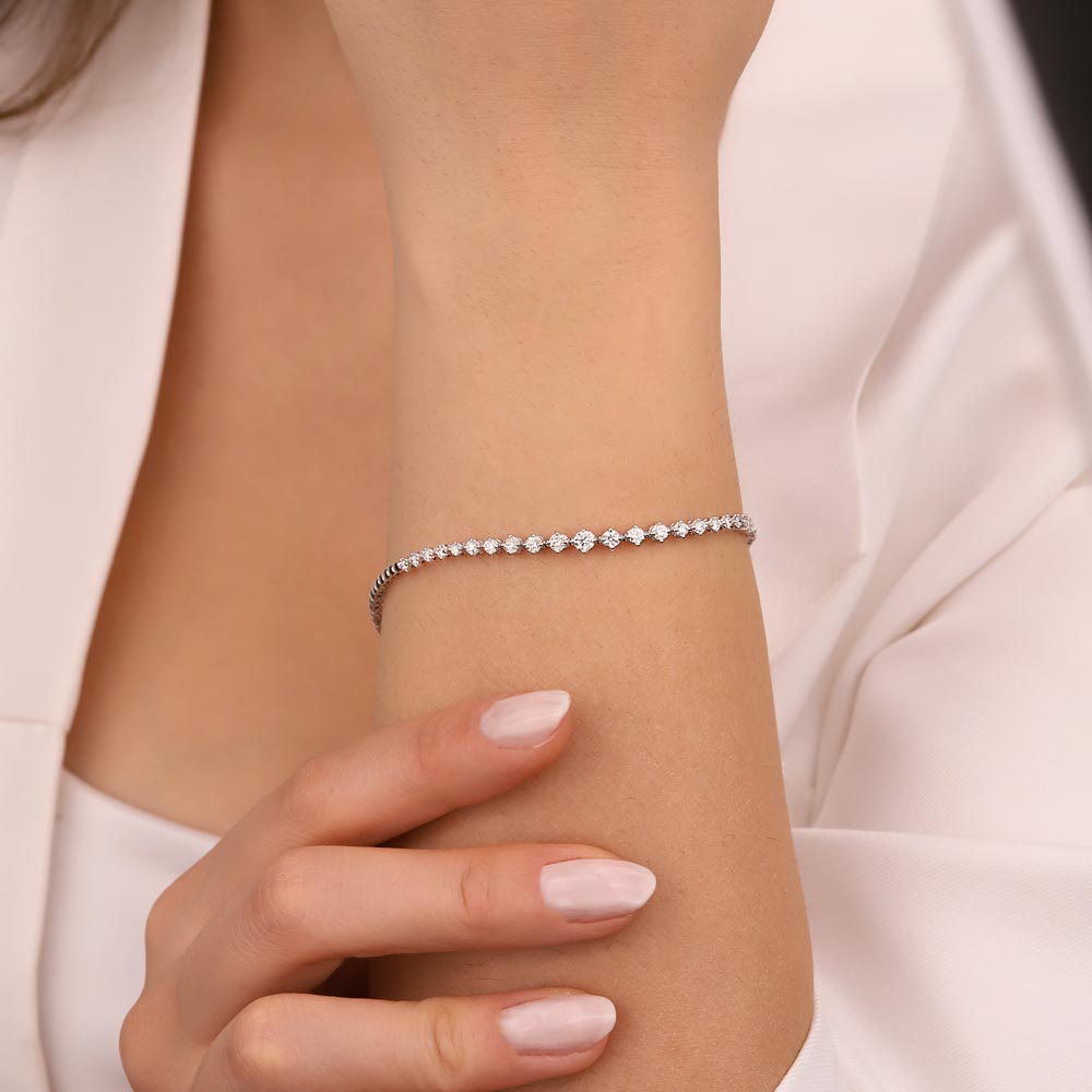 0,85 Karat Laboratuvar Pırlanta Taşlı Su Yolu Bileklik - FP03852