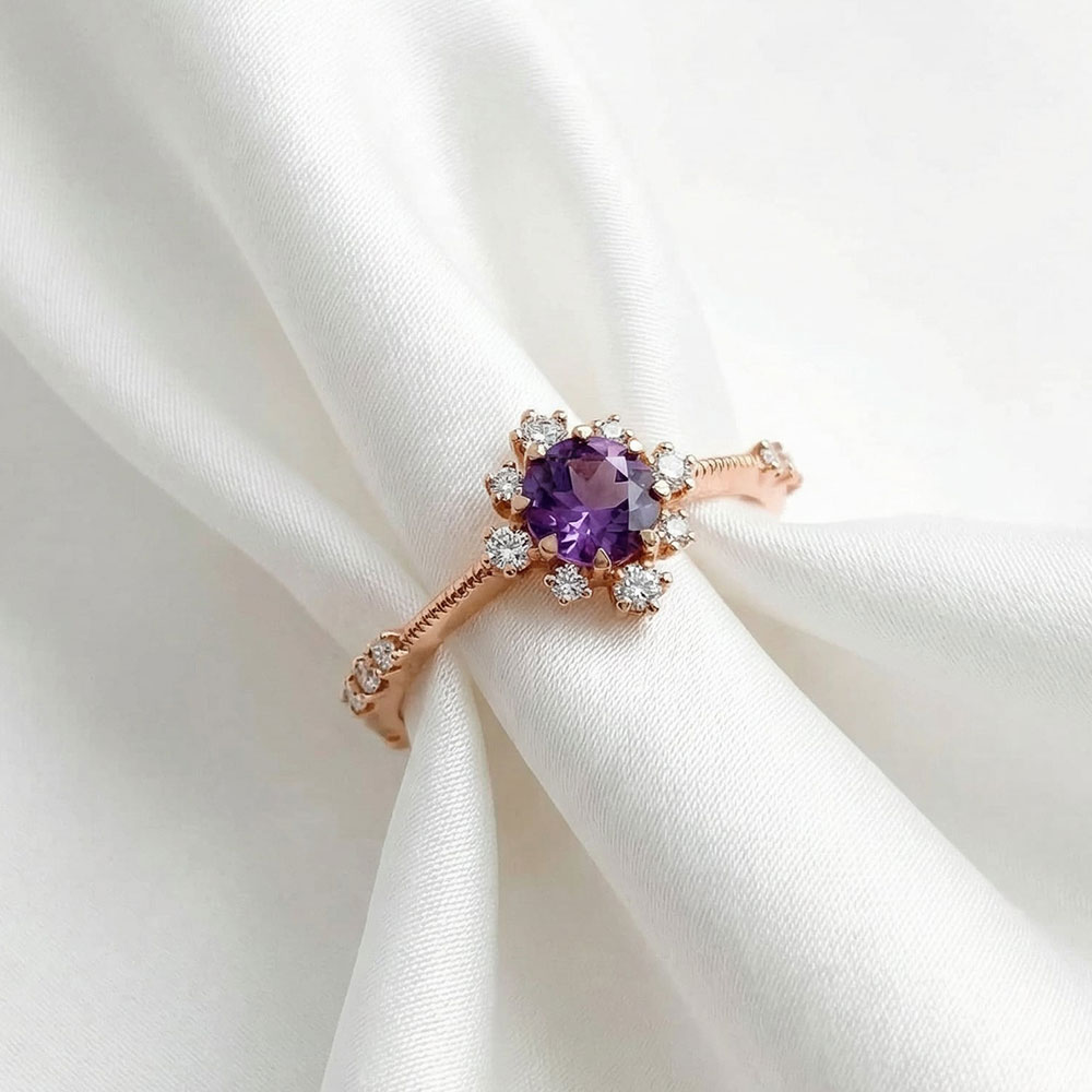 0.86 Karat Alexandrite Taşlı Vintage Pırlanta Yüzük - FP05340