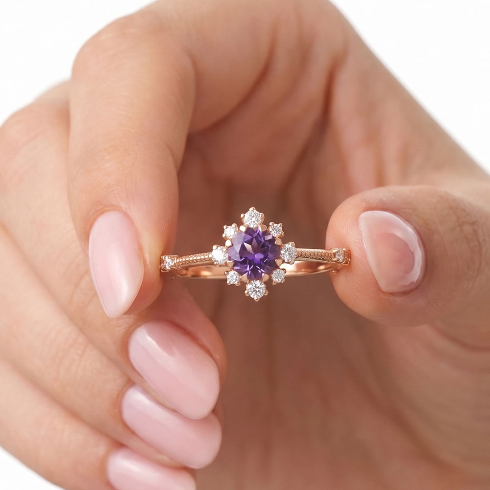 0.86 Karat Alexandrite Taşlı Vintage Pırlanta Yüzük - FP05340