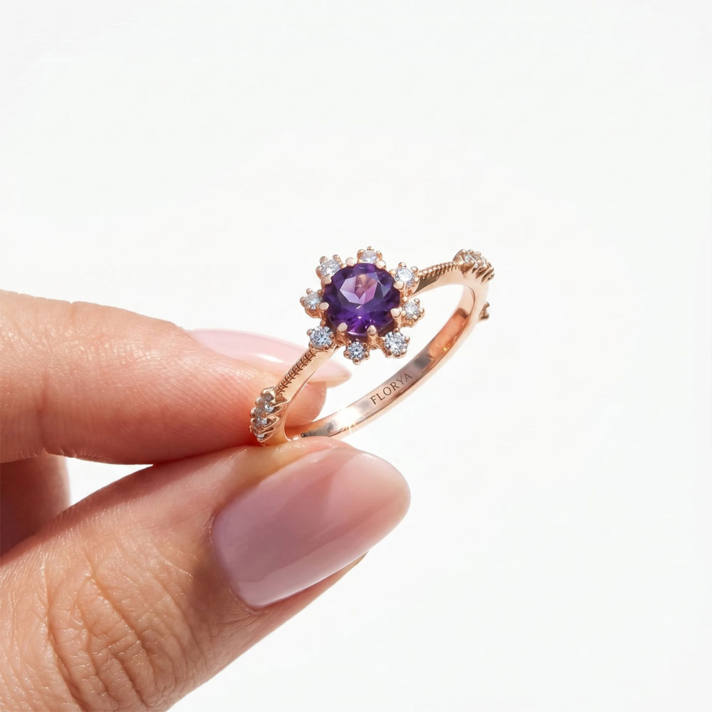 0.86 Karat Alexandrite Taşlı Vintage Pırlanta Yüzük - FP05340