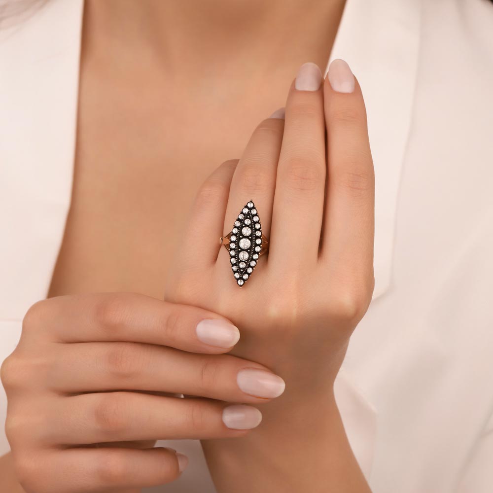 0.86 Karat Mekik Elmas Yüzük - FP02902