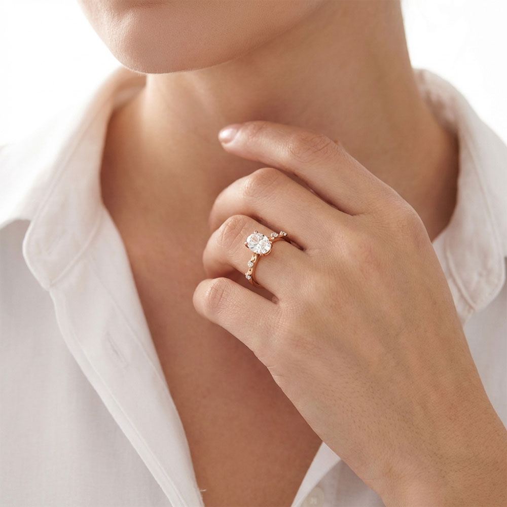 0,90 Karat Pırlanta Ve Beyaz Topaz Vintage Yüzük - FP13362