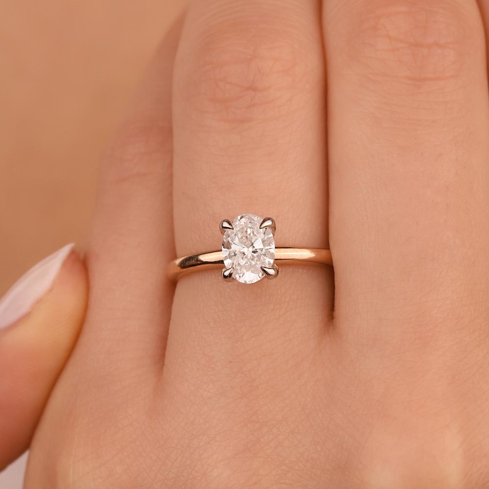 1,02 ct Oval Pırlantalı Tiffany Tektaş Yüzük