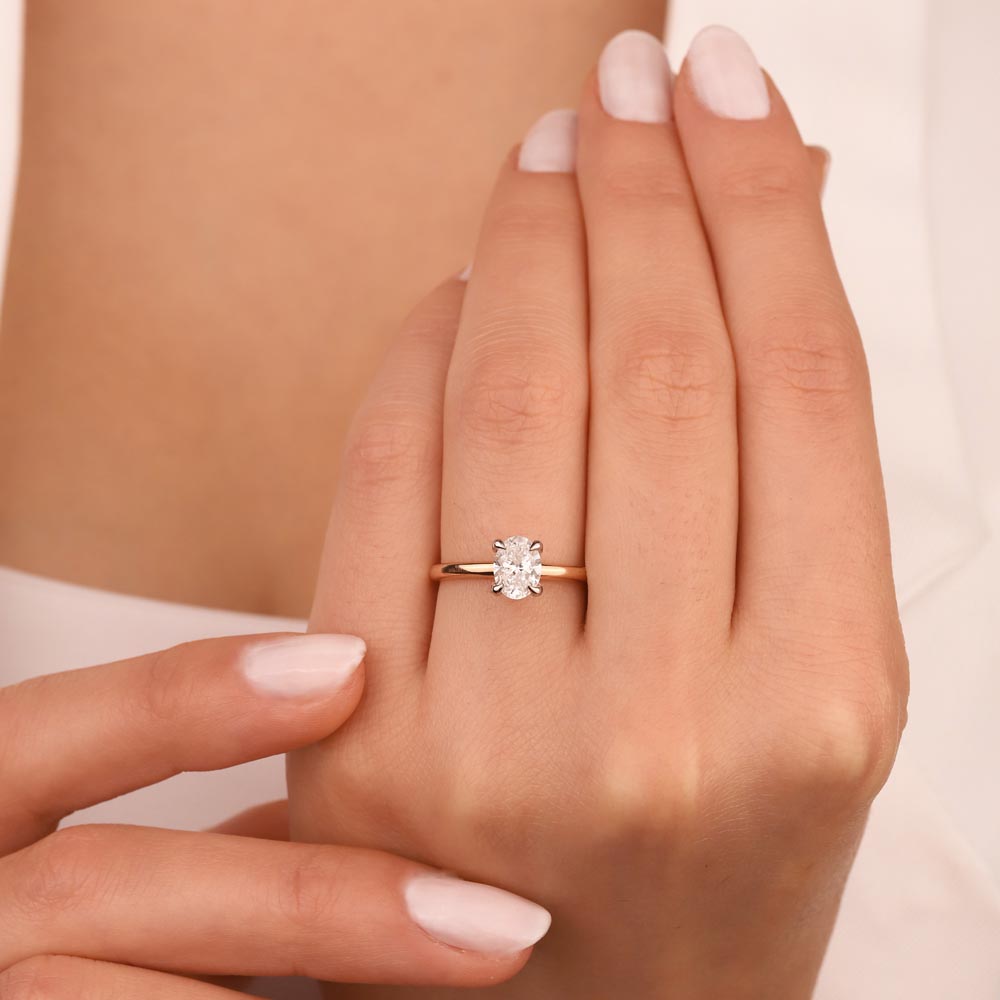 1,02 ct Oval Pırlantalı Tiffany Tektaş Yüzük