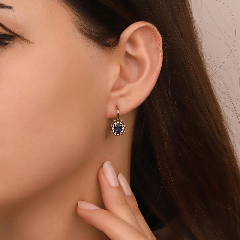 1,18 Karat Pırlanta Taşlı Oval Kesim Elmas Küpe - LP02722