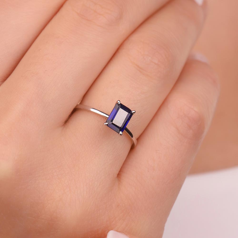 1,25 Karat Octagon Kesim Safir Yüzük - LP01642