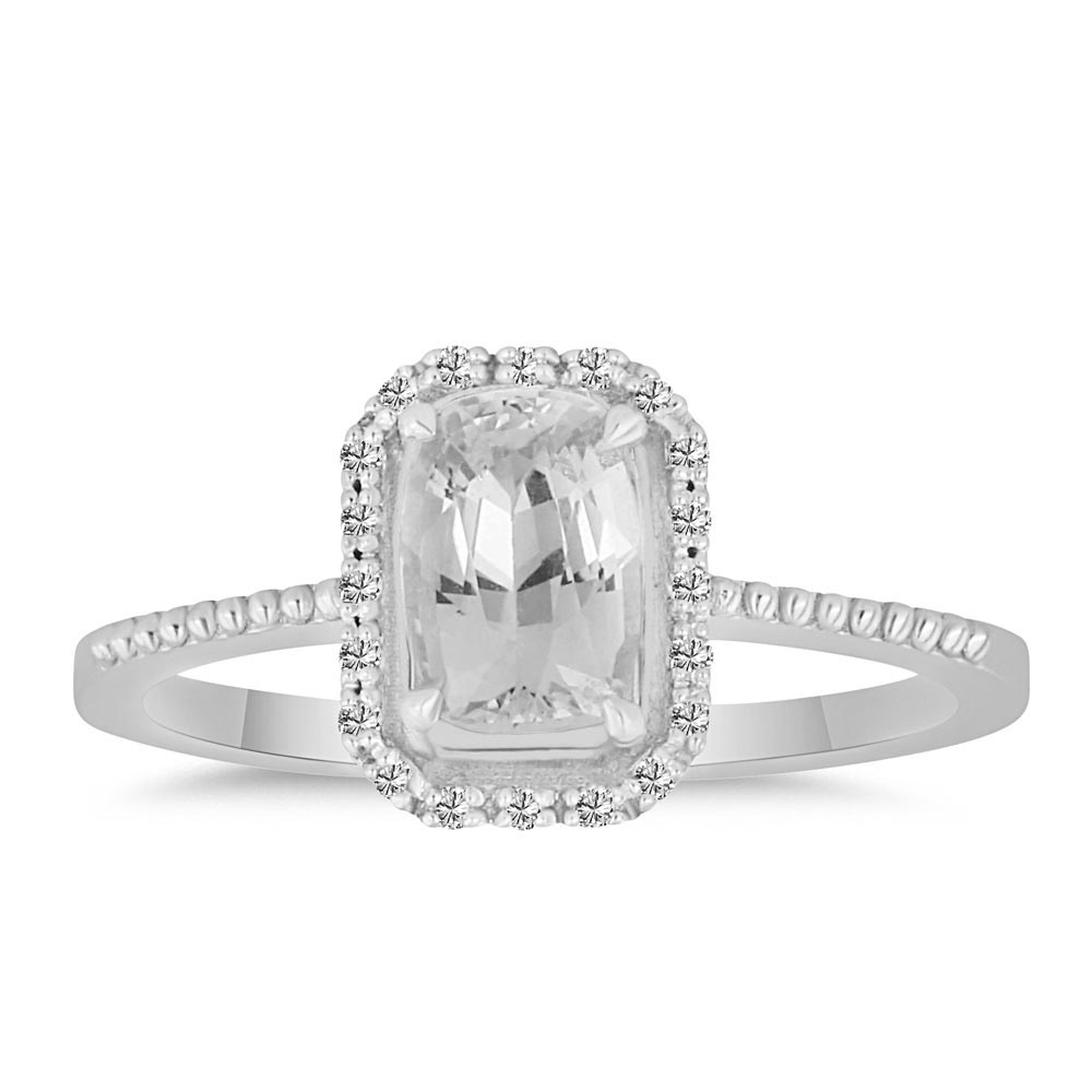 1,36 ct Pırlantalı Beyaz Safir Yüzük - LP02617