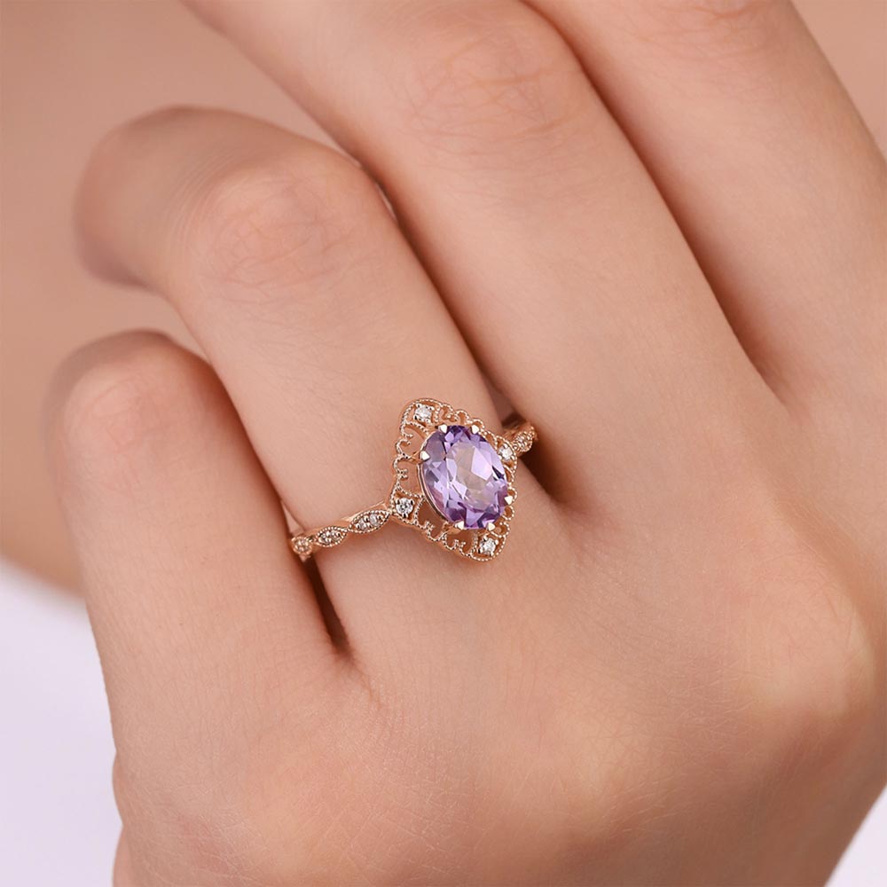 1,56 Karat Pırlantalı Vintage Alexandrit Yüzük - LP02914