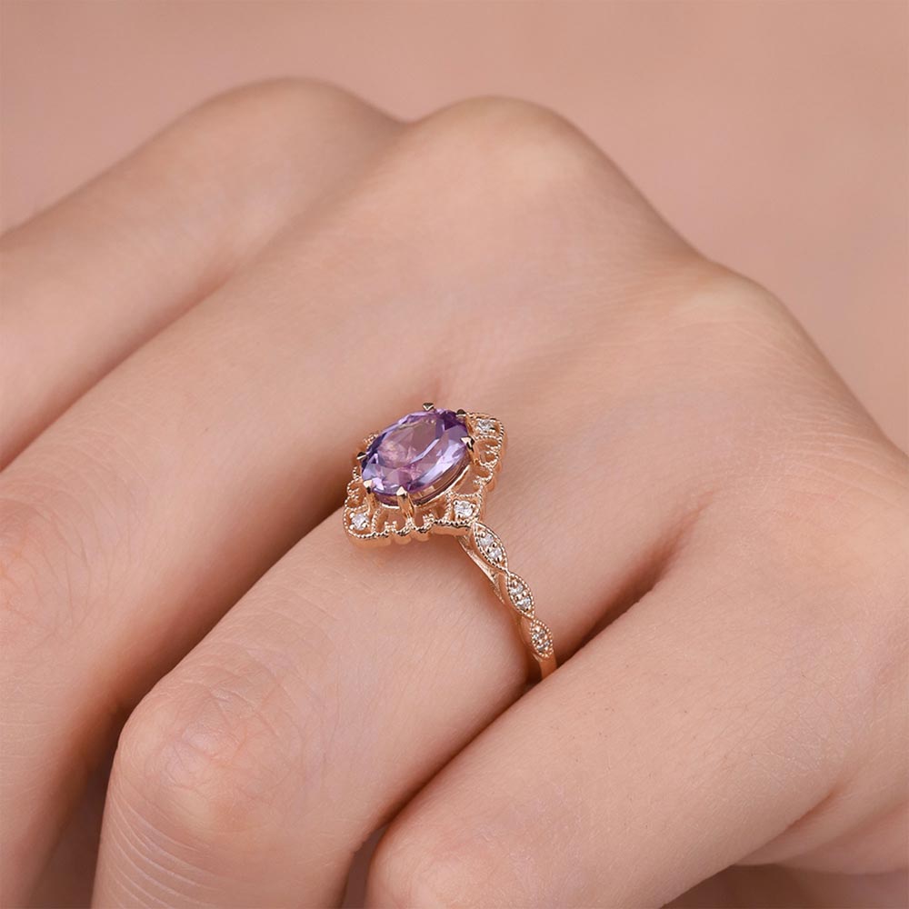 1,56 Karat Pırlantalı Vintage Alexandrit Yüzük - LP02914