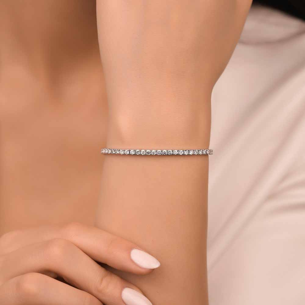 Su Yolu Bileklikler 1,00 Karat Laboratuvar Pırlanta Taşlı Su Yolu Bileklik - FP03616