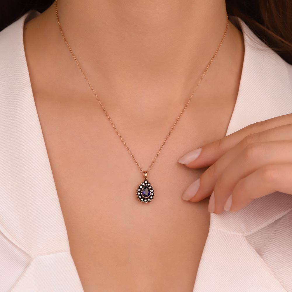 1,01 Karat Pırlanta Taşlı Damla Kesim Elmas  Kolye - LP03122