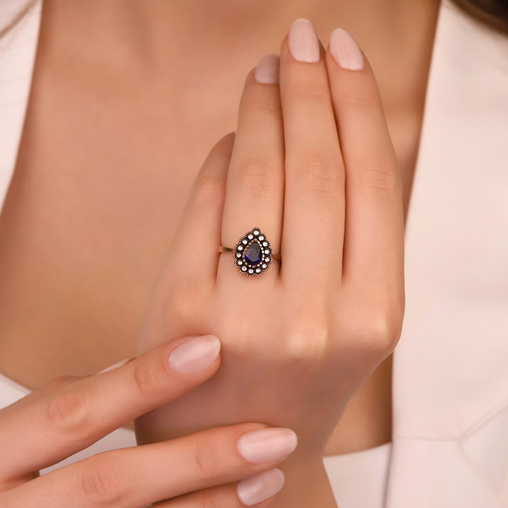 1,03 Karat Pırlanta Taşlı Damla Kesim Yüzük - LP03121