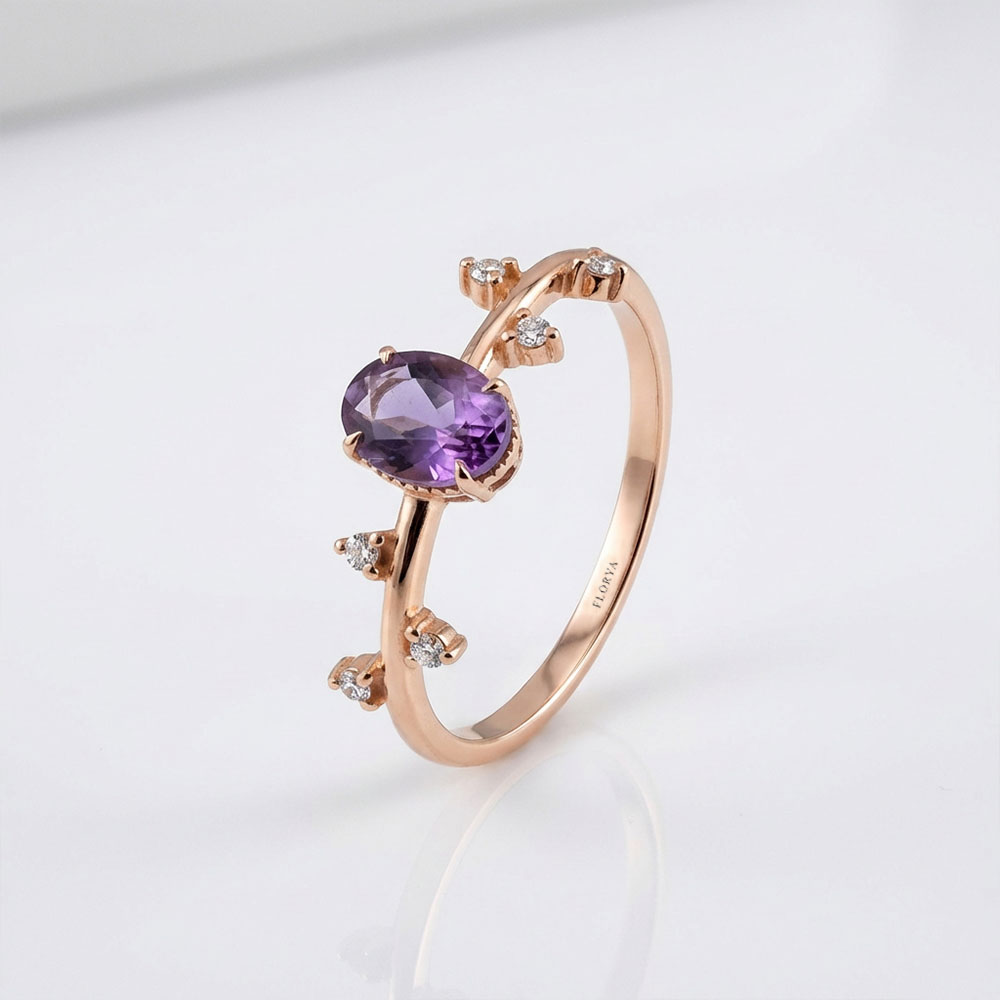 1.05 Karat Alexandrit Taşlı Vintage Pırlanta Yüzük - FP13162