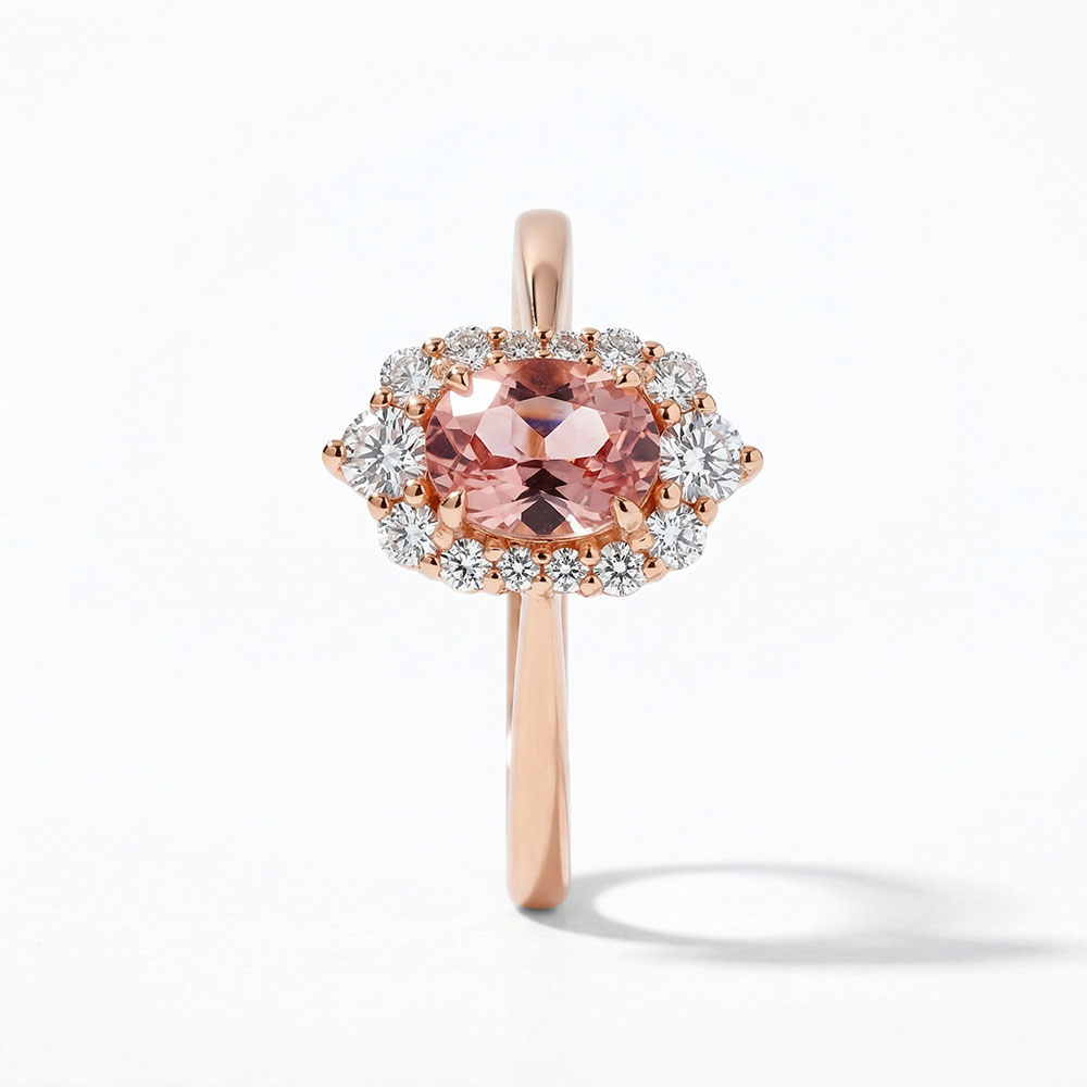 1.06 Karat Morganit Vintage Pırlanta Yüzük - FP02597