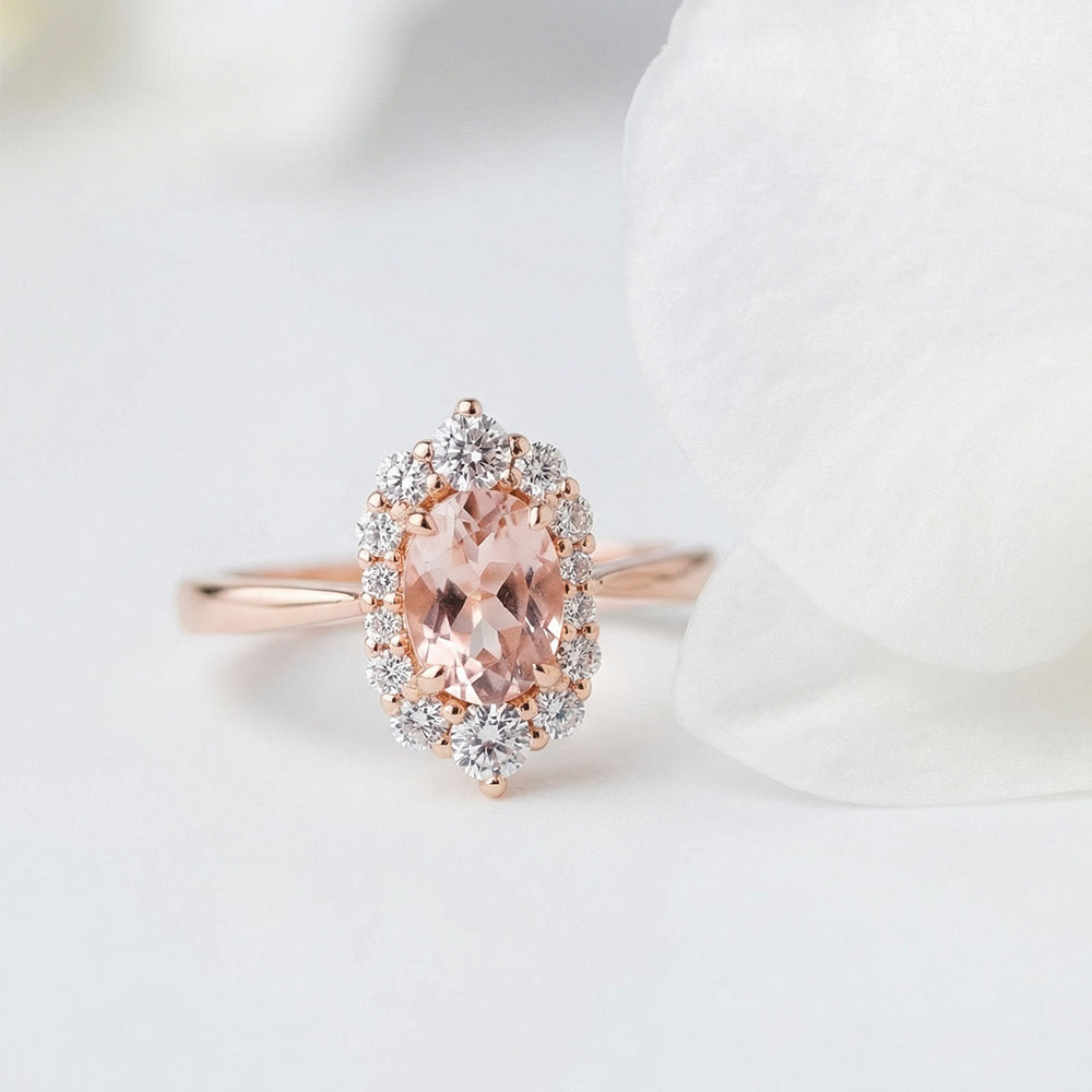 1.06 Karat Pırlanta Morganit Vintage Yüzük - FP02597