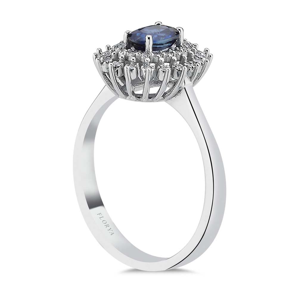 1,07 Karat Laboratuvar Pırlanta Oval Royale Safir Yüzük - FP08849