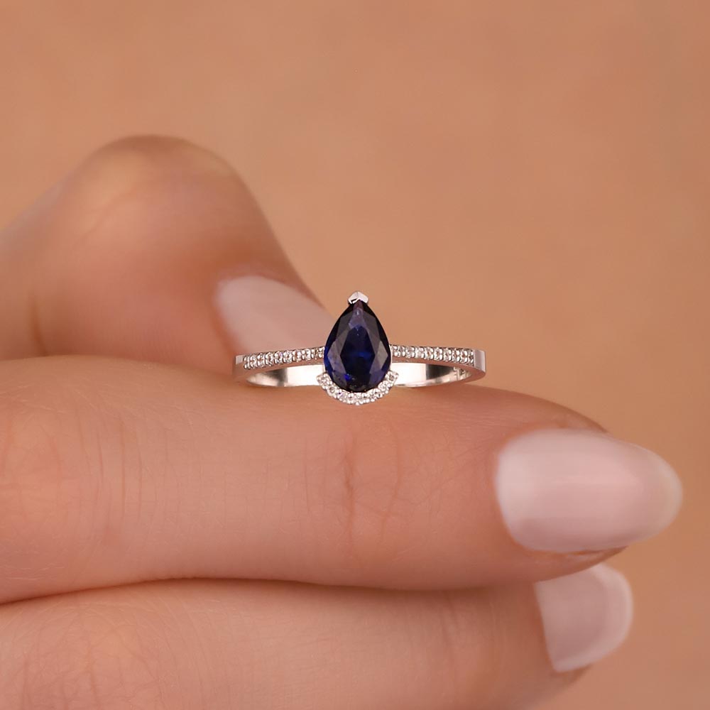 1,09 Karat Laboratuvar Pırlanta Royale Safir Yüzük - FP09684