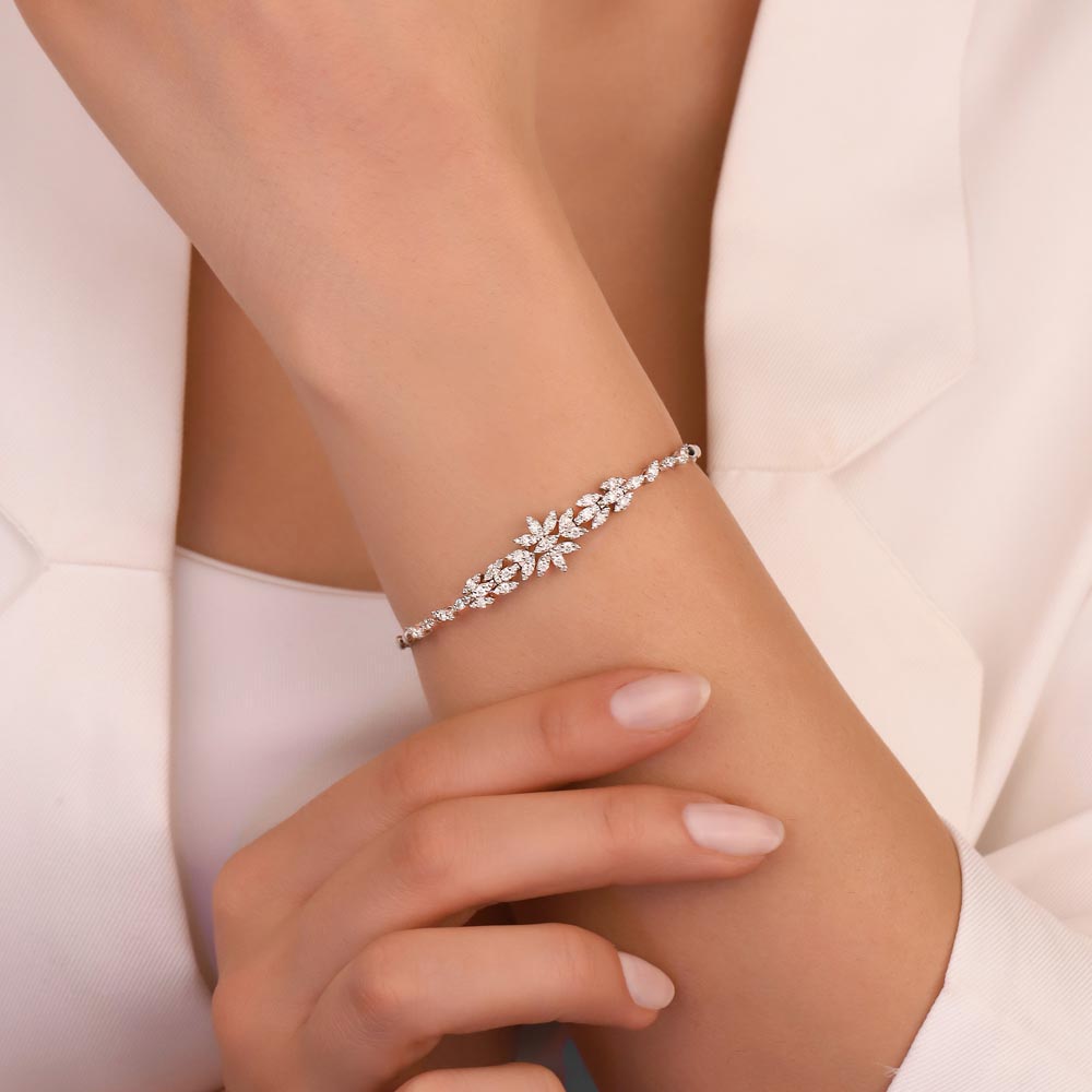 1,15 Karat Laboratuvar Pırlanta Taşlı Su Yolu Set Bileklik - FP02704