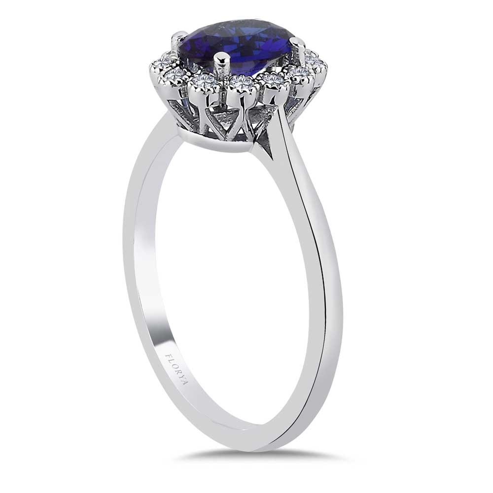 1.17 Karat Laboratuvar Pırlanta Oval Royale Safir Yüzük - FP10287