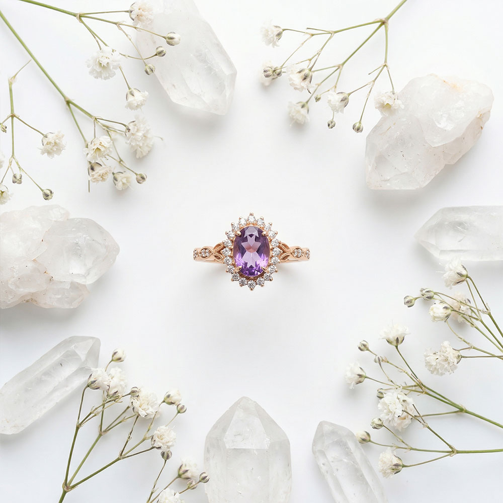 1.24 Karat Oval Kesim Alexandrite Tasarım Vintage Pırlanta Yüzük - FP10184