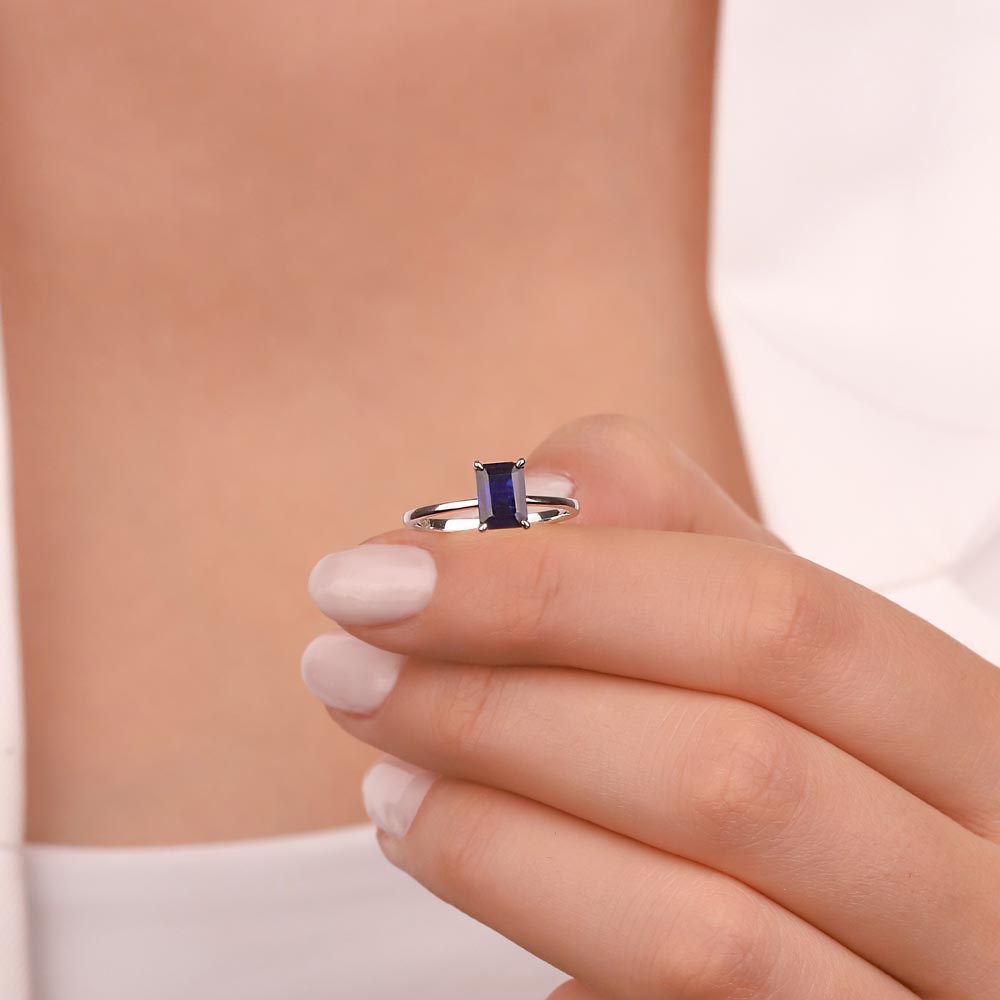 1.25 Karat Octagon Kesim Royale Safir Pırlanta Yüzük - FP01642