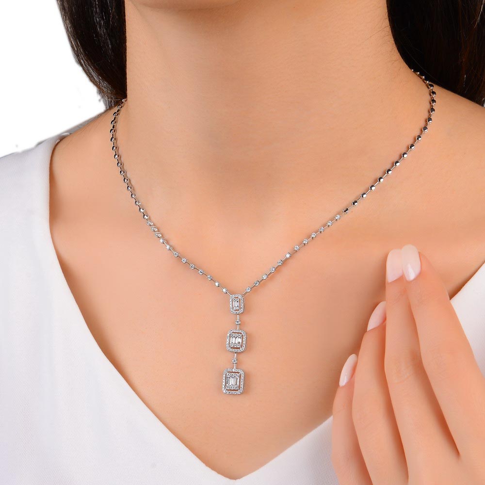 1.25 Karat Tria Baget Pırlanta Gerdanlık - FP01704