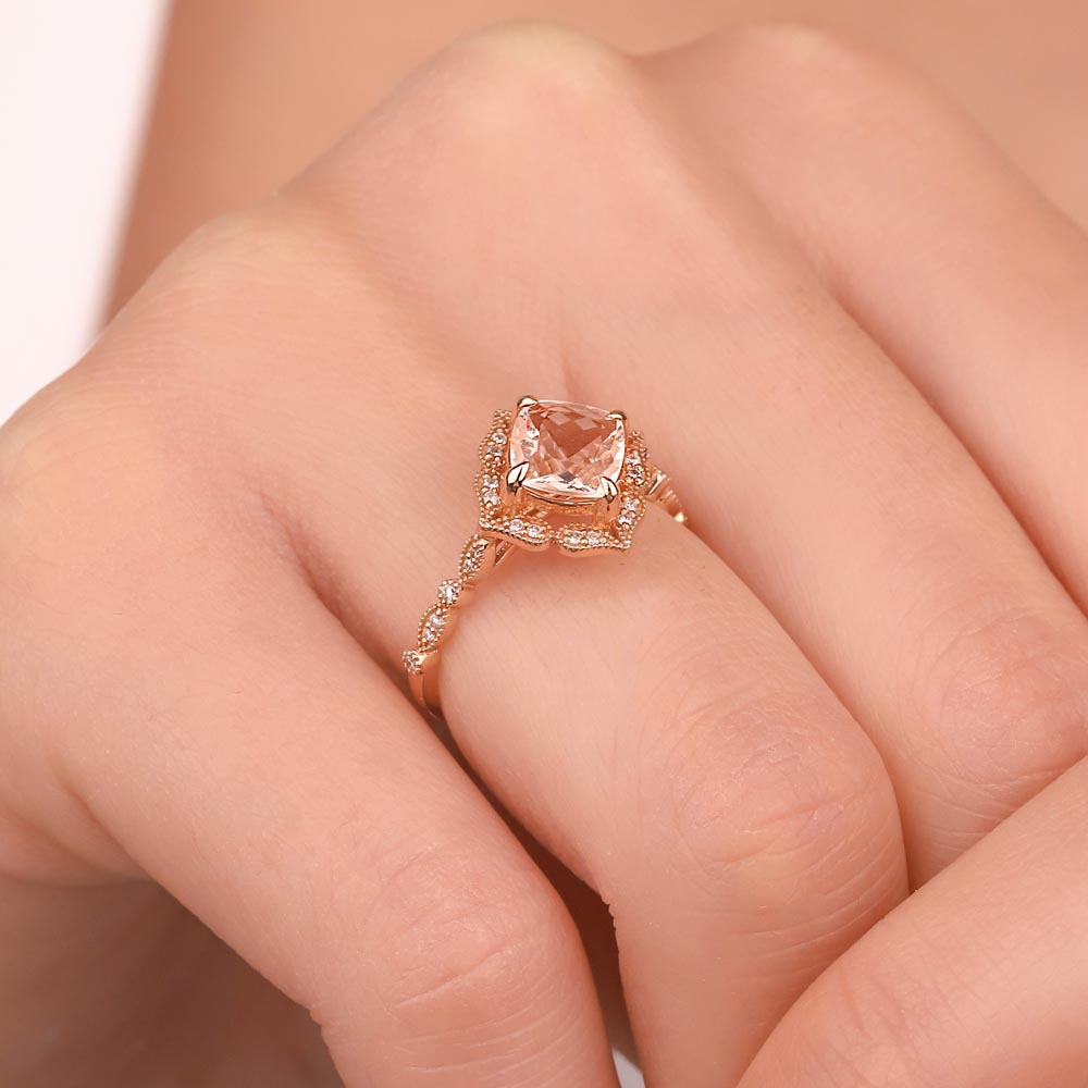 1.27 Karat  Morganite Vintage Yüzük