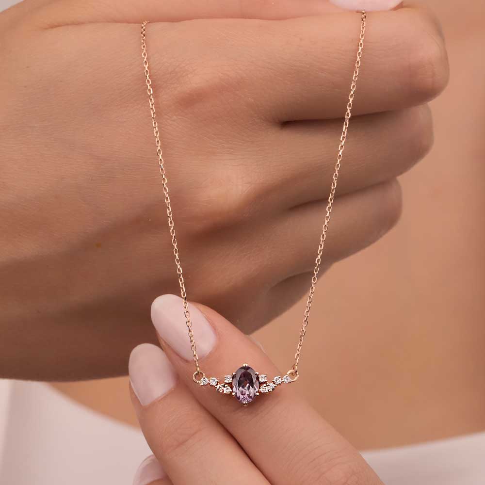 1,28 Karat Pırlanta Alexandrite Taşlı Kolye - LP05344