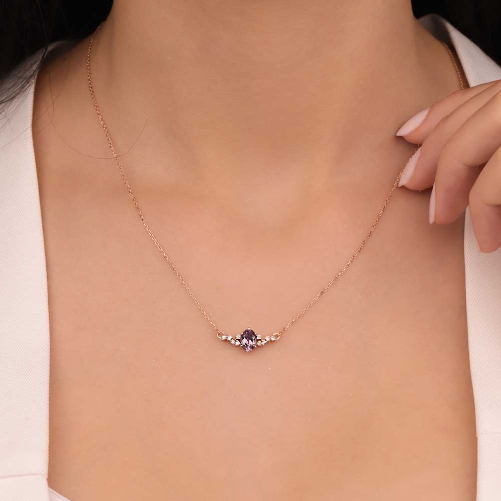 1,28 Karat Pırlanta Alexandrite Taşlı Kolye - LP05344