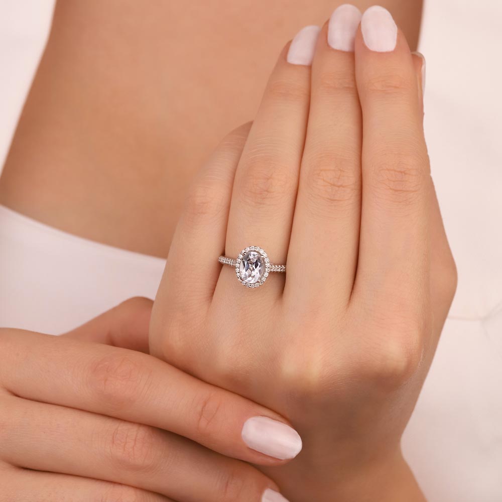 1.30 Karat Laboratuvar Pırlanta Beyaz Topaz Tektaş Yüzük - FP11650